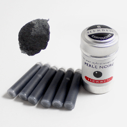 [JACQUES HERBIN 20109T] JACQUES HERBIN Fountain Pen Ink Cartridge x 6 Perle Noire (Pearl Black)