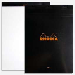 [RHODIA 180009C] RHODIA Basics Notepad 80gsm Blank A4 x 80 Black