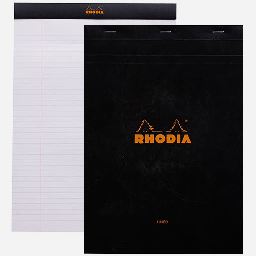 [RHODIA 186009] RHODIA Basics Lined Notepad 80gsm A4 x 80 Black