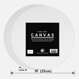 [OVJ E5010] OVJ Stretched Cotton Canvas 380gsm Circle 15mm x 25cm