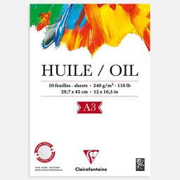 [CLAIREFONTAINE 96316] CLAIREFONTAINE Oil Painting Paper Pad 240gsm A3 x 10