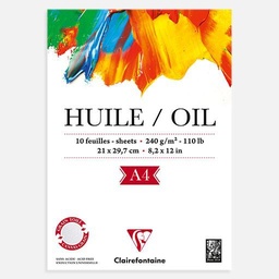 [CLAIREFONTAINE 96311] CLAIREFONTAINE Oil Painting Paper Pad 240gsm A4 x 10