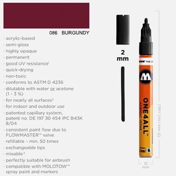 [MOLOTOW 127204] MOLOTOW One4All Acrylic Marker 2mm 086 Burgundy