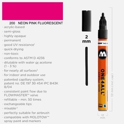[MOLOTOW 127208] MOLOTOW One4All Acrylic Marker 2mm 200 Neon Pink