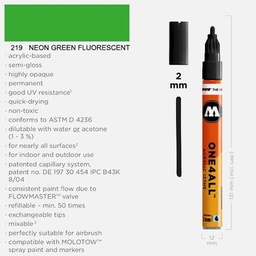 [MOLOTOW 127232] MOLOTOW One4All Acrylic Marker 2mm 219 Neon Green Fluorescent