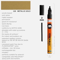 [MOLOTOW 127306] MOLOTOW One4All Acrylic Marker 2mm 228 Metallic Gold