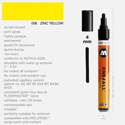 [MOLOTOW 227201] MOLOTOW One4All Acrylic Marker 4mm 006 Zinc Yellow