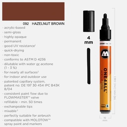 [MOLOTOW 227210] MOLOTOW One4All Acrylic Marker 4mm 092 Hazelnut Brown