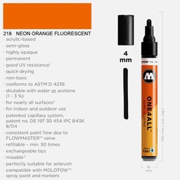 [MOLOTOW 227230] MOLOTOW One4All Acrylic Marker 4mm 218 Neon Orange Fluorescent