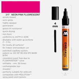 [MOLOTOW 227231] MOLOTOW One4All Acrylic Marker 4mm 217 Neon Pink Fluorescent