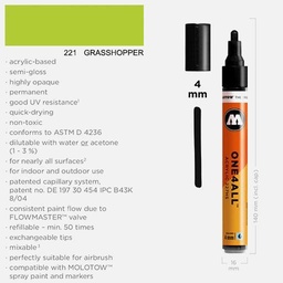 [MOLOTOW 227233] MOLOTOW One4All Acrylic Marker 4mm 221 Grasshopper