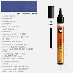 [MOLOTOW 227302] MOLOTOW One4All Acrylic Marker 4mm 224 Metallic Blue