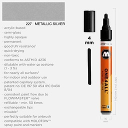 [MOLOTOW 227305] MOLOTOW One4All Acrylic Marker 4mm 227 Metallic Silver