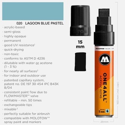 [MOLOTOW 627215] MOLOTOW One4All Acrylic Marker 15mm 020 Lagoon Blue Pastel