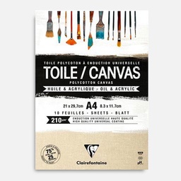 [CLAIREFONTAINE 975210C] CLAIREFONTAINE Polycotton Natural Canvas Pad 210gsm A4 x 10