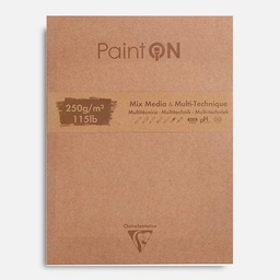 [CLAIREFONTAINE 975172] CLAIREFONTAINE Paint On Assorted Mixed Media Paper Pad 250gsm 9” x 12” x 50