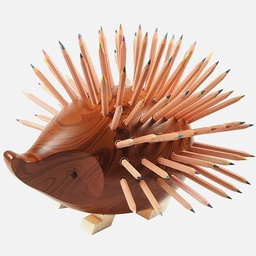 [KOH-I-NOOR 9960V96002KK] KOH-I-NOOR Wooden Hedgehog Marbled Brown (96 Color Pencils Included)