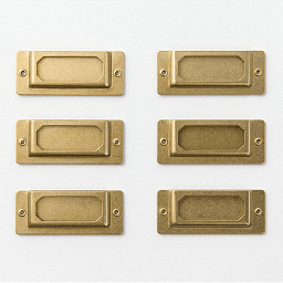 [TRAVELER'S 82022006] TRAVELER'S Brass Label Plate x 6
