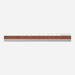 [MIDORI 42274006] MIDORI Aluminium Wooden Ruler 15cm Dark Brown