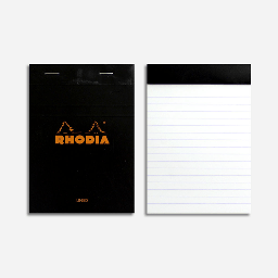 [RHODIA 136009] RHODIA Basics Notepad 80gsm Lined A6 x 80 Black
