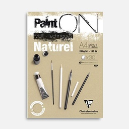 [CLAIREFONTAINE 96540] CLAIREFONTAINE Paint On Natural Mixed Media Paper Pad 250gsm A4 x 30