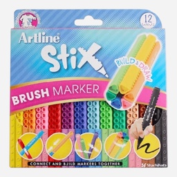 [ARTLINE ETX-F12W] ARTLINE Stix Brush Marker Set x 12