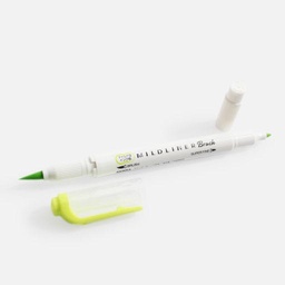 [ZEBRA WFT8-MCG] ZEBRA Mildliner Brush Marker Fluorescent Mild Citrus Green
