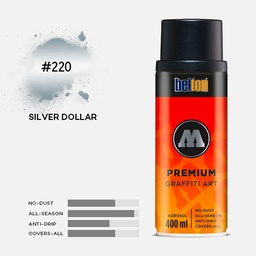 [MOLOTOW 327158] MOLOTOW Premium Spray Paint 400ml 220 Silver Dollar