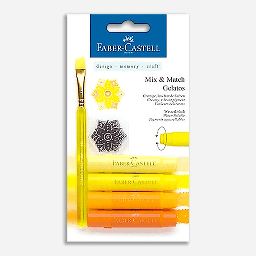 [FABER-CASTELL 121801] FABER-CASTELL Gelatos Water-Soluble Crayon Yellow Set x 4