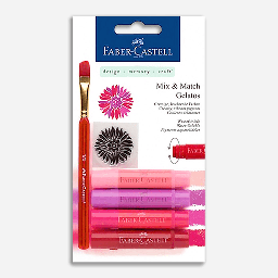 [FABER-CASTELL 121802] FABER-CASTELL Gelatos Water-Soluble Crayon Red Set x 4