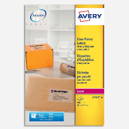 [AVERY 7567-5] AVERY Clear Parcel Label A4 x 5