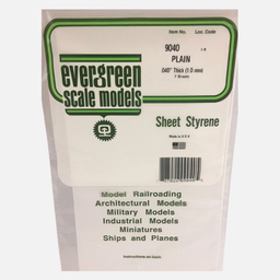 [EVERGREEN 9040] EVERGREEN Styrene Sheet (T)1.00mm x (W)150mm x (L)300mm x 2 White