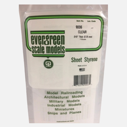[EVERGREEN 9006] EVERGREEN Styrene Sheet (T)0.25mm x 15cm x 30cm x 2 Clear