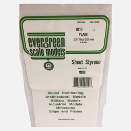 [EVERGREEN 9010] EVERGREEN Styrene Sheet (T)0.25mm x (W)150mm x (L)300mm x 4 White