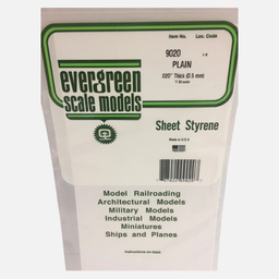 [EVERGREEN 9020] EVERGREEN Styrene Sheet (T)0.50mm x (W)150mm x (L)300mm x 3 White