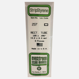 [EVERGREEN 257] EVERGREEN Styrene Rectangle Tube (T)3.2mm x (W)6.3mm x (L)360mm x 3