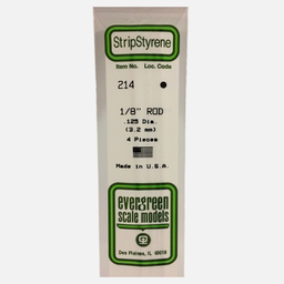 [EVERGREEN 214] EVERGREEN Styrene Rod (D)3.20mmmm x (L)360mm x 5