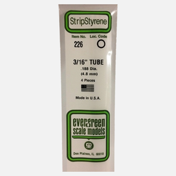 [EVERGREEN 226] EVERGREEN Styrene Tube (D)4.80mm x (L)360mm x 4