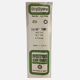 [EVERGREEN 231] EVERGREEN Styrene Tube (D)8.7mm x (L)360mm x 2