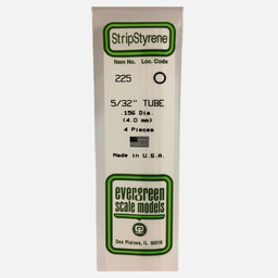 [EVERGREEN 225] EVERGREEN Styrene Tube (D)4.00mm x (L)360mm x 4