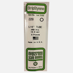 [EVERGREEN 228] EVERGREEN Styrene Tube (D)6.30mm x (L)360mm x 3