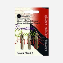 [MANUSCRIPT MDP3R1] MANUSCRIPT Leonardt Dip Nib Round Hand Set 1 x 3