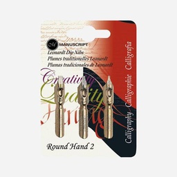 [MANUSCRIPT MDP3R2] MANUSCRIPT Leonardt Dip Nib Round Hand Set 2 x 3