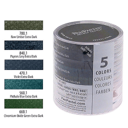 [PANPASTEL 8030057-0] PANPASTEL Artist Pastel Extra Dark Shadows Set x 5