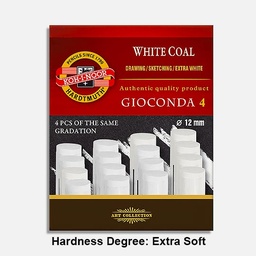 [KOH-I-NOOR 8692001002KZ] KOH-I-NOOR Gioconda White Coal Extra Soft x 4