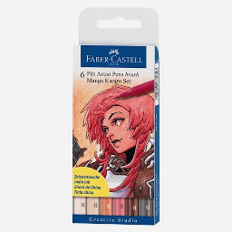 [FABER-CASTELL 167134] FABER-CASTELL Pitt Artist Pen Manga Kaoiro Set x 6