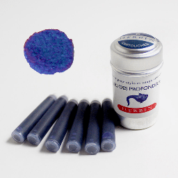 [JACQUES HERBIN 20118T] JACQUES HERBIN Fountain Pen Ink Cartridge x 6 Bleu Des Profondeurs (Navy Blue)