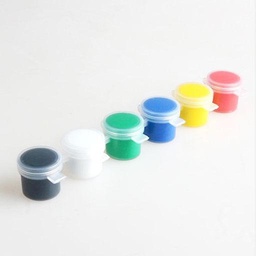 [OVJ 8888888832810] OVJ Acrylic Paint Pot 3ml Primary Set x 6 (2 Brushes Included)