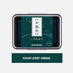 [SHACHIHATA HAC-1L-DG] SHACHIHATA Iromoyou Ink Pad Kizuki-iro (Deep Green)