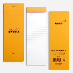 [RHODIA 8600] RHODIA Basics Lined Notepad 80gsm 7.4cm x 21cm x 80 Orange